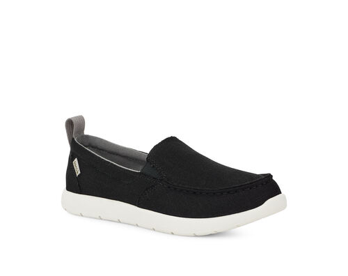 Sanuk Girls Surfer Donna 7234 248 Black White Loafer Flat Shoes Slip on  Size 11