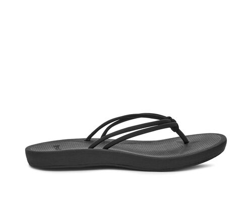 SANUK Black White Yoga Sling Flip Flop Memory Foam Sandals Shoes Women's 10