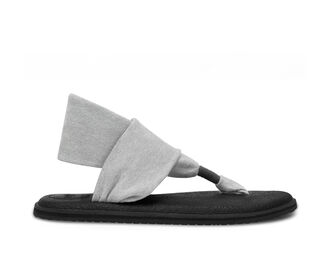 SANUK Yoga Sling Black Glitter Textile Thong Slingback Sandals Size 8 EXUC