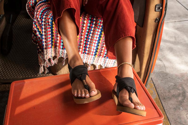 Sanuk Yoga Sling Ella Print Sandals Coral Orange 1020241 Women's